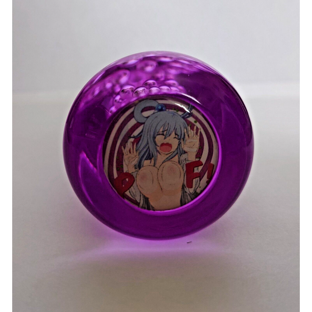 JDM Purple Bubble Anime Girl 100mm Laser Cut Acrylic Shift Knob Gear Knob